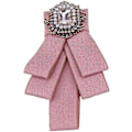 Miniatyrbillede 1 af 5: For kvinder og piger: Forudbundet sløjfe med rhinestones, broche, nål, bryllup, fest, slips