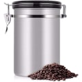 Miniatyrbillede 5 af 5: Kaffekrukke Stor Lufttæt Rustfrit Stål Kaffekrukke Te Opbevaringsbeholder Sort Køkken Opbevaringsdåser Krukke Til Kaffe Te (Farve: Hvid)