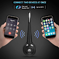 Miniatyrbild 4 av 5: Bluetooth-headset med mikrofon, trådlöst kontorsheadset, over-head-hörlurar, lastbilschaufför Bluetooth-telefonheadset för callcenter, Skype, Voip, stöder
