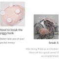 Miniatyrbild 4 av 5: PIG WORLD Spargris för vuxna måste bryta för att öppna, keramik, flickor pojkar sparbössa myntburk, rosa minikassaskåp för barn, sparbössa för vuxna, alcancias de