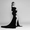 Ny Langærmet Stropper Graviditetskjole, Graviditetsfotoshoot Wrap Kjole