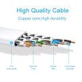 Miniatyrbillede 4 af 5: 20m fladt Ethernet-kabel Lang Kat. 7 Højhastigheds Gigabit Lan-kabel 10gbps Rj45 Stp Internet Patch-kabel Kompatibel med Cat5 Cat6 Ca