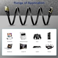 Miniatyrbilde 5 av 5: Cat 8 Flat Ethernet-kabel 10m - Internett Lan-kabel med kabelklips 40gbps 2000mhz Høyhastighets nettverkslappkabel Sstp Ethernet Cor