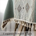 Miniatyrbild 3 av 4: Broderad fransad duk - Bomullslinne dammskyddande bordsöverdrag för kök matsal