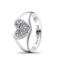 Miniatyrbilde 5 av 5: Glitrende kubisk zirkonia krone 925 sterling sølv ring for kvinner måne og floral stil bryllup smykker PYR019 9