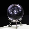 Miniatyrbild 1 av 4: 2,36 tum 3D Laser Solsystem Kristallkula Solsystemmodell Vetenskap Astronomi Presenter med Stativ