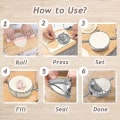 Miniatyrbilde 4 av 5: 6 tommers Empanadas-presse, stor rustfri dumplingsmaskin, 2-i-1 deigkutter / dumplingsform for håndpai, Empanada, Dumpling,
