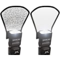 Miniatyrbild 1 av 5: 2-pack Flash Diffuser Reflector - 2-sidig Vit/Silver Böjbar Bounce Flash Reflector Kit Med Elastisk Rem För Canon, Nikon, Sony
