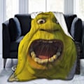 Miniatyrbillede 1 af 5: Overrasket Shrek blød letvægts tæppe Flannel tæppe