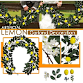 Miniatyrbillede 2 af 5: Kunstig Have Kunstige Grene Gren Fest Citron Gul Citron Hjem Hjem Dekoration Silke Roser Kunstige Blomster Bulk Tørrede Blomster (Farve: Multi