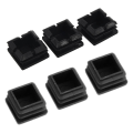 Miniatyrbillede 2 af 5: 120 stk. Plastfirkantede Rørindsatser Endeproppe Sorte 20mm X 20mm & 25mm X 25mm