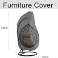 Pikkukuva 5 / 5: Ripustusnojatuolin suojus Puutarha Rattan Wicker Ripustusnojatuoli Vedenpitävä Suojus Muna Liukukangas Tuoli Veden- ja Pölynkestävä - 190 X 115cm (musta)