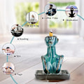 Miniatyrbillede 3 af 5: Statue Reflux Røgelseholder Aromaterapi Brænder Vandfald Aromaterapi Dekoration Hjemmedekoration med Duftkegle og Røgelsespind (Blå)