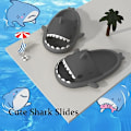 Miniatyrbillede 4 af 5: Tegneserie Haj Flip Flops, Skridsikre Tykke-Sålede Strand Flip Flops, Hurtigtørrende Sjove Pool Sandaler distant mountain ash 38/39