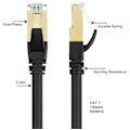 Pikkukuva 3 / 5: Amazon Brand - Cat 7 Ethernet-kaapeli, Cat7 Gigabit Lan -verkkojohto Rj45, nopea tasakaapeli, litteä 10 gbit/s 600 mhz/s Sftp-internet-kaapeli