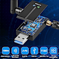 Miniatyrbillede 4 af 5: 1300mbps Langtrækkende Usb Wifi-adapter Til Pc Desktop Laptop, Usb Trådløs Adapter Dual Band 2.4ghz 5