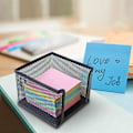 Miniatyrbild 2 av 5: Sticky Notes-hållare, Nät Sticky Notes Dispenser för Hemmakontor, 10.4x10.4x7.9cmblack