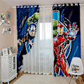Miniatyrbillede 3 af 5: Avengers Blackout Gardin Øjer Til Soveværelse, 3d Print Captain America Iron Man Blackout Gardin Sæt Til Børneværelse (150*170cm)
