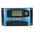 Miniatyrbilde 1 av 5: 100a Mppt Solar Ladningsregulator Dual Usb Lcd Display 12v 24v Auto Solcellepanel Lader Regula