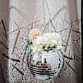 Miniatyrbild 5 av 5: Spegeldiscokula Hängande Planterkorg Glänsande Blomkruka Fönster Växtkorg ( Storlek, färg: Rosa-15cm