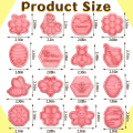 Miniatyrbilde 3 av 5: 16 stk Bie-Kakeutstekere med Stempler Sett Mini Bie Honningkake Kake Stempler 3D Plast Kjeksform Fondant Kake Stempler