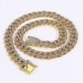 Pikkukuva 1 / 4: Kuubalainen lenkkiketju Miehet Iced Out Miami Kuubalainen Ketju Kaulakorut Hopea/kulta Bling Timantti Hip Hop Korut Naisille gold