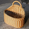 Miniatyrbillede 4 af 5: Håndlavet vævet hængekurv, håndlavet vævet pileflet blomsterkurv med fiberfor, naturlig flettet håndlavet opbevaringskurv til hjem, have, bryllup