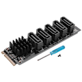 Miniatyrbillede 2 af 5: M.2 til Ngff 5 porte Sata3.0 adapterkort Jmb585 M.2 Key M Sata3.0 udvidelseskort til pc bærbar