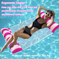 Miniatyrbild 4 av 5: Mesh Pool Madrass, 4 i 1 Flytande Pool Hängmatta, Fällbar Multifunktionell Pool Hängmatta