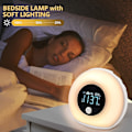 Miniatyrbillede 4 af 5: Natlampe med Bluetooth-højttaler, dæmpbar stemningsbelysning med LCD-display / Smart vækkeur, 4 lysstyrker