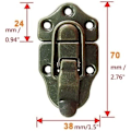 Pikkukuva 3 / 5: Matkatavarat, matkalaukku, kotelo, hasp-salpa, työkalupakki, solkilukko, lentolaukun haspit, salvat, 8 kpl (antiikkipronssipinnoitettu)