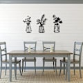 Miniatyrbillede 3 af 5: Metal Blomster Vægskulptur, Metal Vægskulptur til Terrasse Balkon, Sort Metal Vægskulptur Kunst til Stue Badeværelse Soveværelse Spisestue, Sort Vægskulptur A