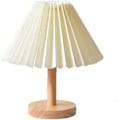 Miniatyrbild 1 av 5: Retro veckad fjärrkontroll nattlampa, paraplyformad sänglampa (beige skärm, höger knapp 220v [trefärgsdimning])