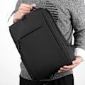Miniatyrbillede 7 af 7: 15,6-tommer bærbar computer rygsæk til mænd, nylon skole rygsæk med USB-opladning, vandafvisende black 27X13X37CM 1368