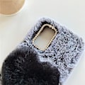 Miniatyrbillede 4 af 5: Kompatibel med iPhone 13 Pro Max Fuzzy Fluffy Etui til Kvinder Piger 3D Sød Pels Plys Hjerte Bling Diamant Bue Varm Glat Pels Hår Design Blød Rubbe