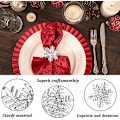 Pikkukuva 3 / 5: 8 kpl hopeahiutale joulupöytäliinarenkaat ruokapöydän asettamiseen - Rustic Dinner Tables Setting Decoration for Wedding Receptions, Christmas,