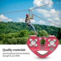 Miniatyrbilde 4 av 5: Talje Tandem Speed Dobbel Trolley Redningsklatring Dobbel Talje Med Kulelager Stein/ Enkelt Talje Aluminium Fast Øye Klatring Talje--rød