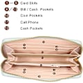 Pikkukuva 4 / 5: Tyttöjen lompakko RFID-suojauksella, Kannettava Nahkainen Puhhelin Kotelo, Vetoketjullinen Kytkin Käsilaukku, Organisaattori Kolikkolompakko (Timantti-Harmaa)