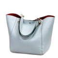 Miniatyrbillede 2 af 5: Luksus læder skuldertasker til kvinder 2021 Top-Handle Crossbody tasker til kvinder Store kapacitet håndtasker og punge light blue