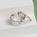 Miniatyrbild 2 av 5: Silver ring man woman double thread round vintage fashion wedding jewelry open adjustable fashion 2022 gift R0058