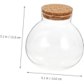 Miniatyrbillede 5 af 5: 2 stk. Stoppere Beholder Låg Figur Lille med Forseglede Cm Hjem Glas Kugleformet Praktisk Planter Gennemsigtig Krukker Klar Landskabspleje Opbevaring Mikrolandskab