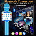 Miniatyrbild 2 av 5: Trådlös Bluetooth Karaoke Mikrofon, Multifunktionell Högtalare Med Färgglad LED-Ljus