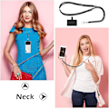Miniatyrbilde 4 av 5: 2 stk Telefonstropper til rundt halsen, Universal Mobiltelefonstropp Krysskropp, Justerbare Mobiltelefonstropper, Nylon Patch Phon