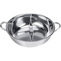 Miniatyrbild 1 av 2: Hot Pot-kokare i rostfritt stål, mandarinand-shabu-gryta, 2 rutnät, 2 smaker, köksgryta, soppa, matlagning