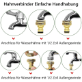 Miniatyrbilde 3 av 5: Hage Messing Kran Kobling, 1/2 Tommer Og 3/4 Tommer 2-i-1 Hunn Til Spor Adapter