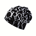 Miniatyrbillede 1 af 4: Hip Hop Brev Print Slouchy Hue - Letvægts Kalot til Kvinder og Mænd - Elastisk Halsvarmer og Kemohue - Perfekt til Cykling og Udendørs A