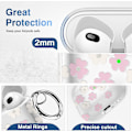 Miniatyrbild 3 av 5: Passar AirPods Pro2 skyddande fodral transparent blomma hörlursfodral skyddande fodral heltäckande hörlursfodral