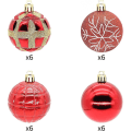 Miniatyrbilde 3 av 5: Julekuler Ornamenter Til Juletreet 24stk 2.36\"/60mm Knusesikker Plast Julepynt