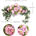 Miniatyrbillede 5 af 5: Mini Julekrans Kunstig Krans Dør Tærskel Blomst DIY Bryllup Hjem Stue Fest Vedhæng Væghængning Julekrans Vinterkrans fo