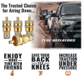 Miniatyrbillede 5 af 5: 4 stk. Universal Offroad Messing Dæk Deflator Kit Automatisk 6-30psi Dæk Dæk Trykaflastningsventil Deflatorer Bleeder Ventil Sæt
